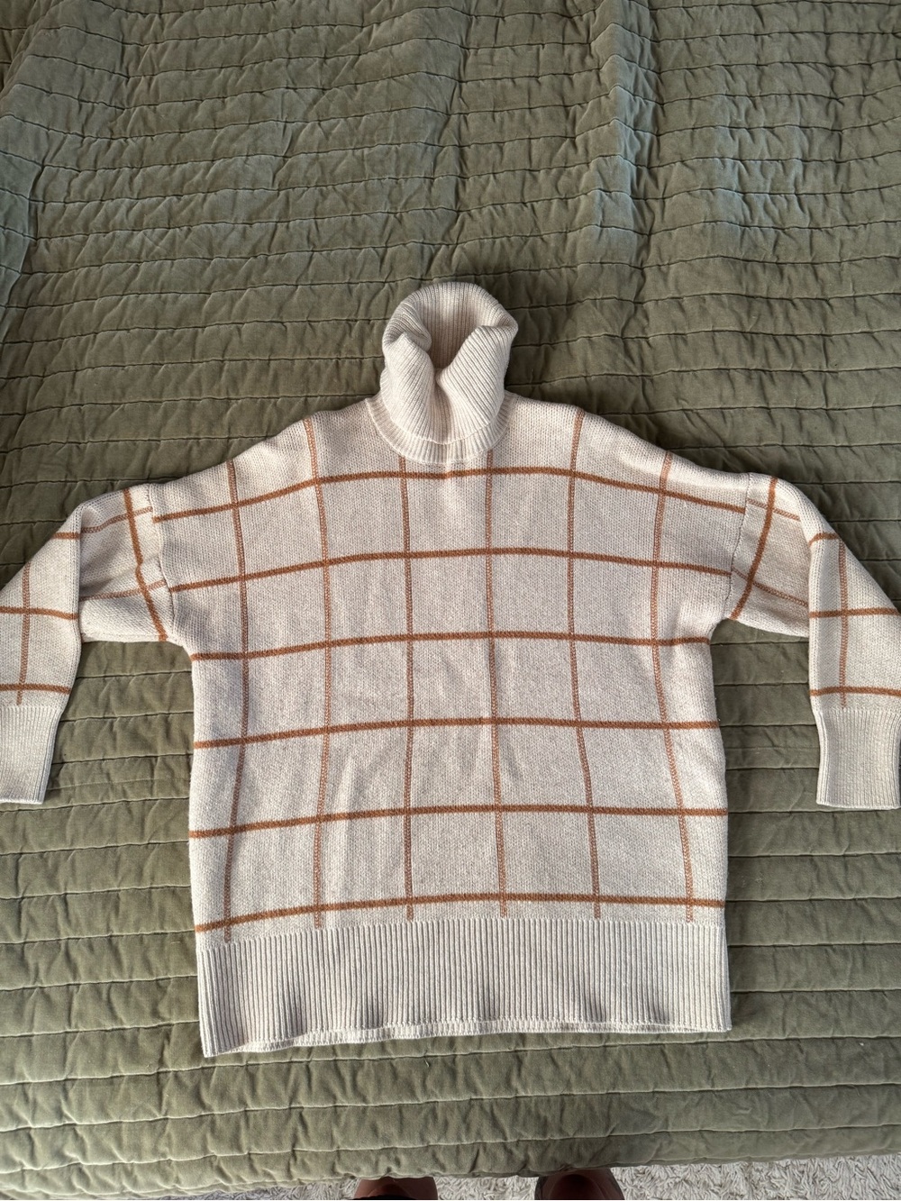 Madewell Pearldale Turtleneck Windowpane Sweater
